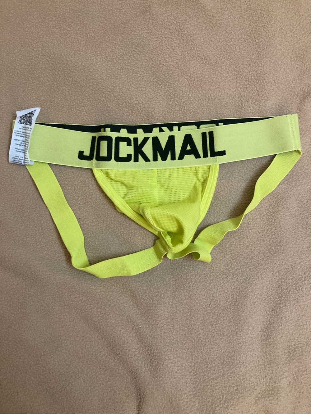 JOCKMAIL Men’s M Mesh Stretch Jockstrap Underwear Solid Yellow